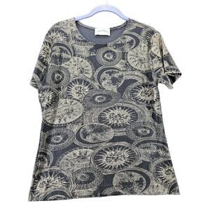 Frazier Lawrence Womens Blouse Multi-Color Size Small Short Sleeve Pullover